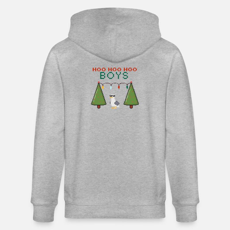 Pixel Seemöwe Weihnachts Boys - Stanley/Stella Unisex Bio-Kapuzenjacke CULTIVATOR  - Grau meliert