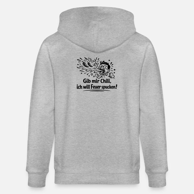 Cracher du feu Mangeant du chili - Veste à capuche bio CULTIVATOR Stanley/Stella Unisexe - gris chiné