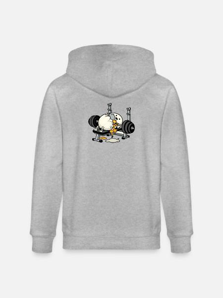 Egg Bodybuilder | Humor-Bodybuilding - Stanley/Stella Unisex Bio-Kapuzenjacke CULTIVATOR  - Grau meliert