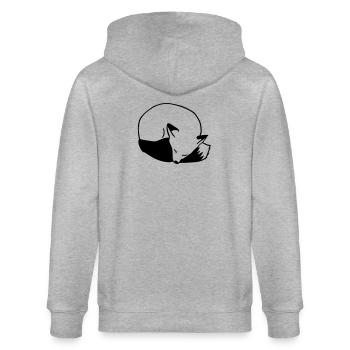 Fuchs schlafend: Niedlich, Kawaii & Comic Stil - Stanley/Stella Unisex Bio-Kapuzenjacke CULTIVATOR  - Grau meliert - Hinten - Luana (180cm)