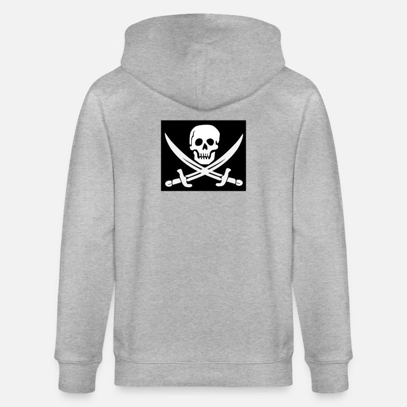 Crâne et épées Pirate Emblem - Veste à capuche bio CULTIVATOR Stanley/Stella Unisexe - gris chiné