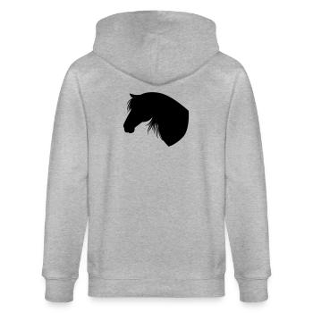 Horse - Stanley/Stella Unisex Bio-Kapuzenjacke CULTIVATOR  - Grau meliert - Hinten - Luana (180cm)