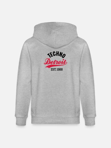 Techno Detroit est.1988 - Stanley/Stella CULTIVATOR Unisex Organic Hooded Jacket - heather grey