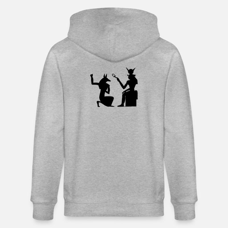 Pyramide Ägyptische Hieroglyphen Pharao - Stanley/Stella Unisex Bio-Kapuzenjacke CULTIVATOR  - Grau meliert