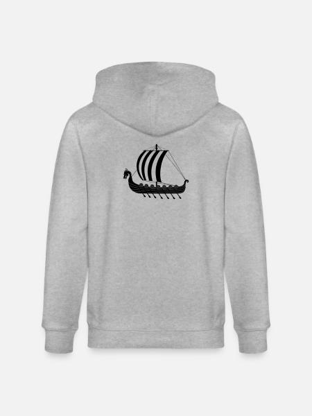 Wikinger-Drachenschiff dragar - Stanley/Stella Unisex Bio-Kapuzenjacke CULTIVATOR - Grau meliert