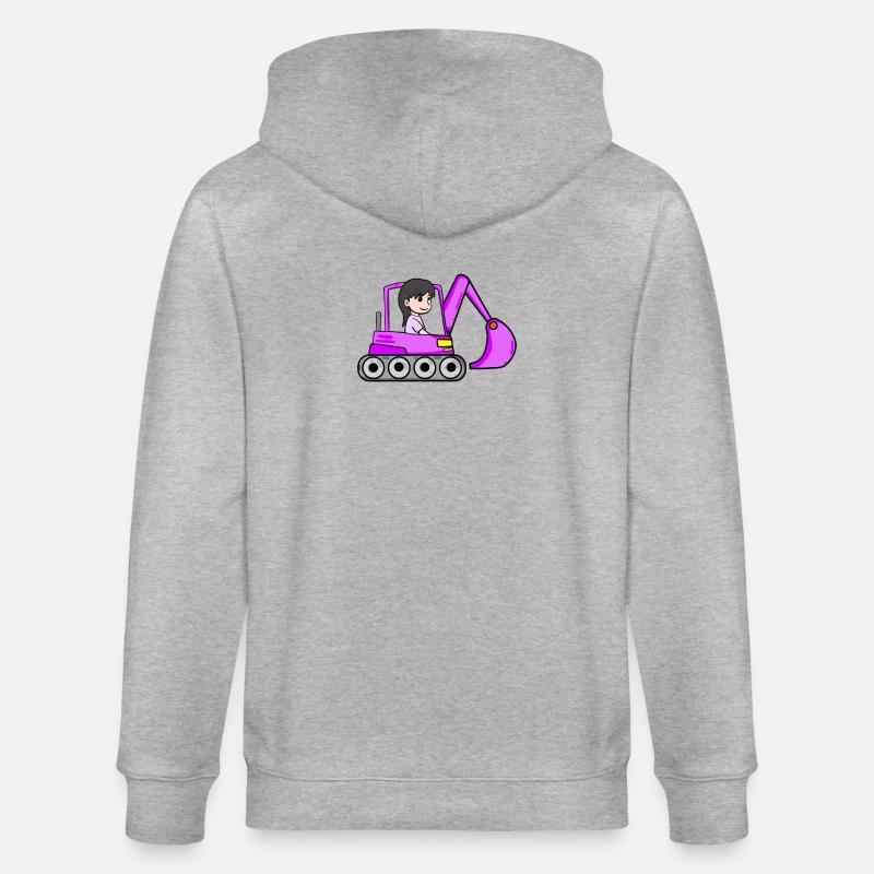 Rosa Bagger Mädchen - Stanley/Stella Unisex Bio-Kapuzenjacke CULTIVATOR  - Grau meliert
