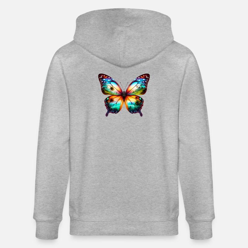 Papillon - Veste à capuche bio CULTIVATOR Stanley/Stella Unisexe - gris chiné