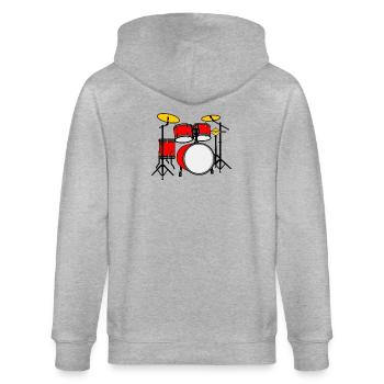 Kit de batterie logo rouge - Veste à capuche bio CULTIVATOR Stanley/Stella Unisexe - gris chiné - Dos - Luana (180cm)