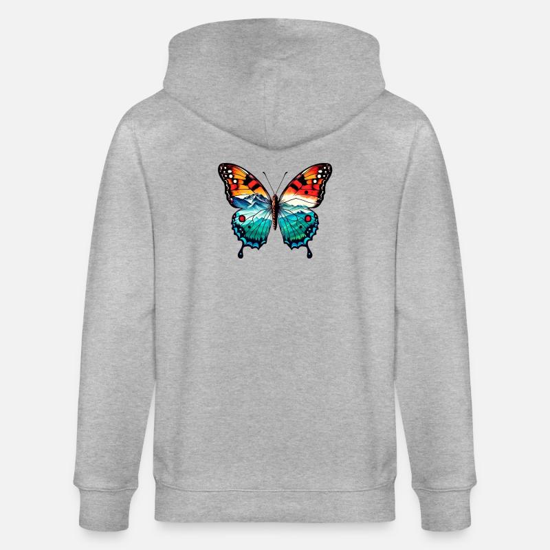 Papillon - Veste à capuche bio CULTIVATOR Stanley/Stella Unisexe - gris chiné