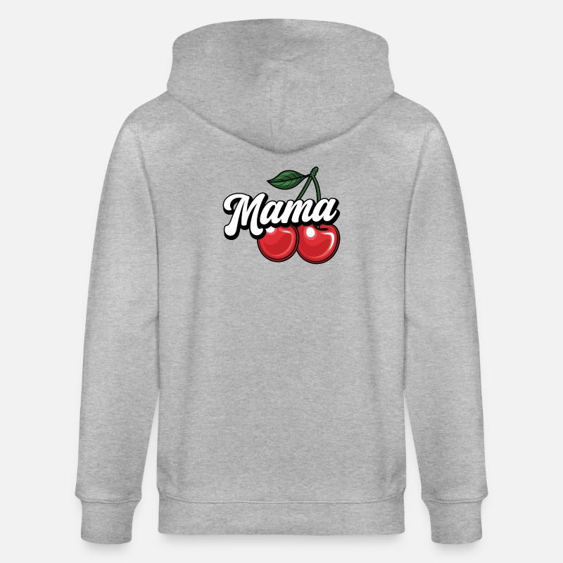 Mama Kirsche – Süßes & Stylisches Mama-Design - Stanley/Stella Unisex Bio-Kapuzenjacke CULTIVATOR  - Grau meliert