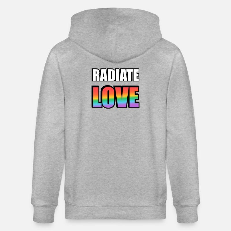 Strahlen Sie Liebe Regenbogen aus - Stanley/Stella Unisex Bio-Kapuzenjacke CULTIVATOR - Grau meliert