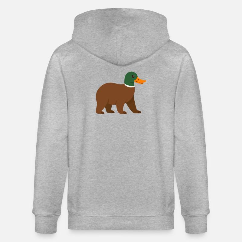 Die Bärente - sie hat einen Schnabel! - Stanley/Stella Unisex Bio-Kapuzenjacke CULTIVATOR  - Grau meliert