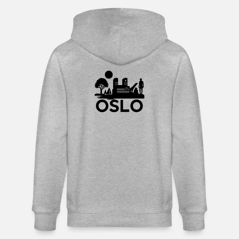 Oslo Silhouette Monuments - Veste à capuche bio CULTIVATOR Stanley/Stella Unisexe - gris chiné