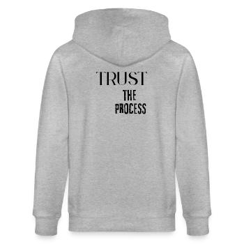 Vertraue dem Prozess - Stanley/Stella Unisex Bio-Kapuzenjacke CULTIVATOR  - Grau meliert - Hinten - Luana (180cm)