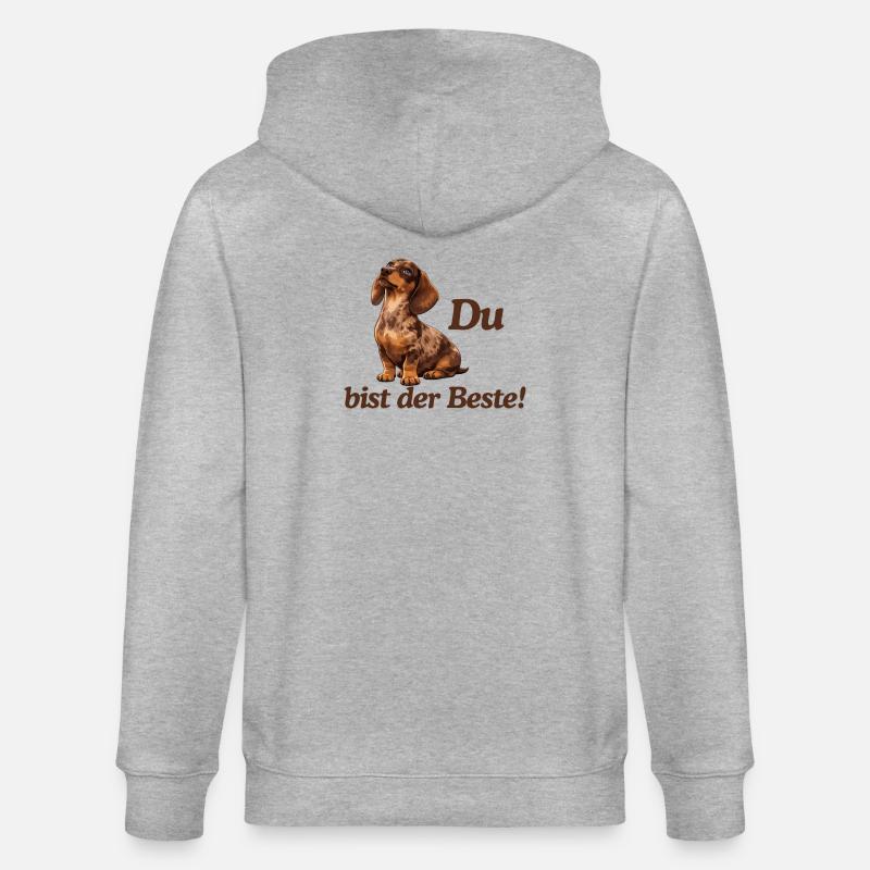 DackelLiebe: Du bist der Beste - Stanley/Stella Unisex Bio-Kapuzenjacke CULTIVATOR - Grau meliert