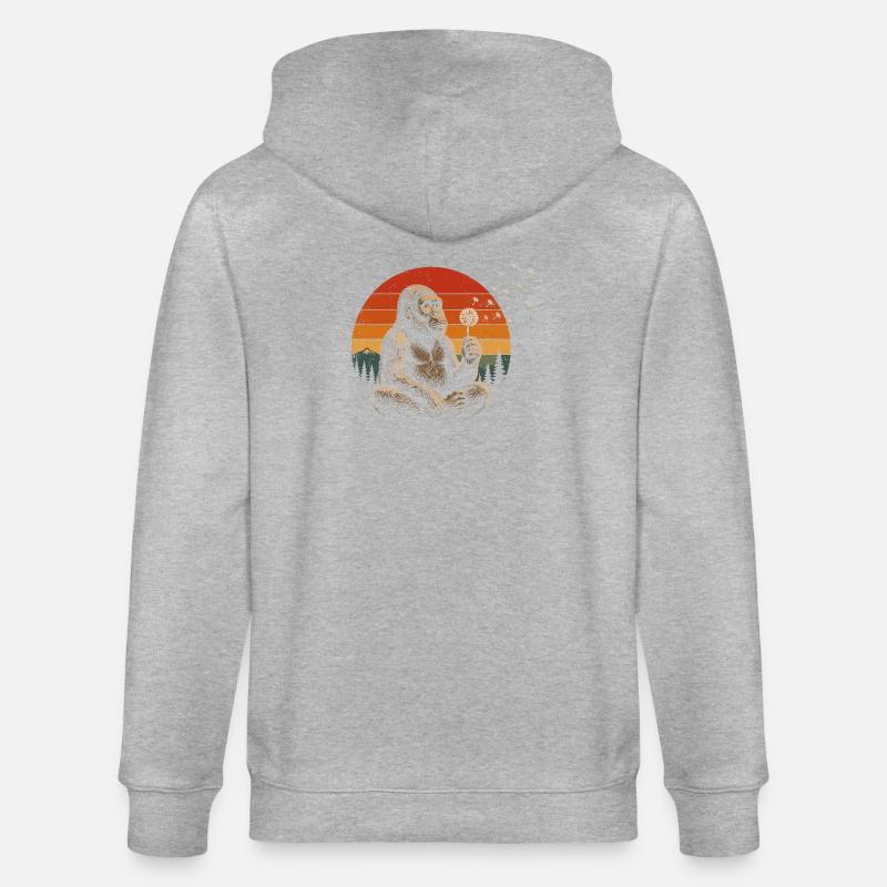 Ami singe au coucher de soleil - Veste à capuche bio CULTIVATOR Stanley/Stella Unisexe - gris chiné