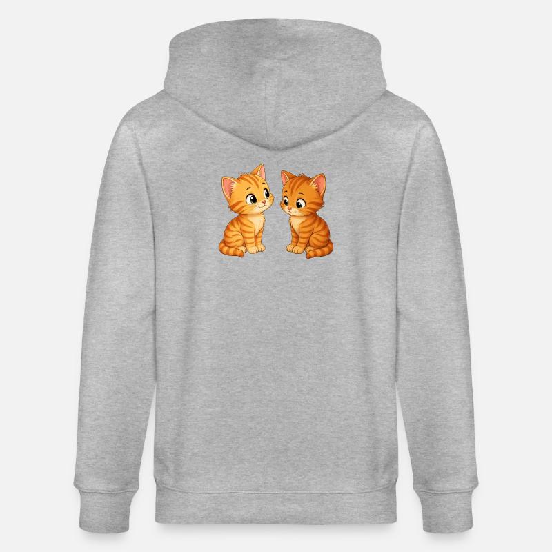 Deux mignons chatons - Veste à capuche bio CULTIVATOR Stanley/Stella Unisexe - gris chiné