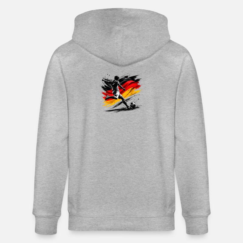 Kicker avec drapeau allemand - Veste à capuche bio CULTIVATOR Stanley/Stella Unisexe - gris chiné