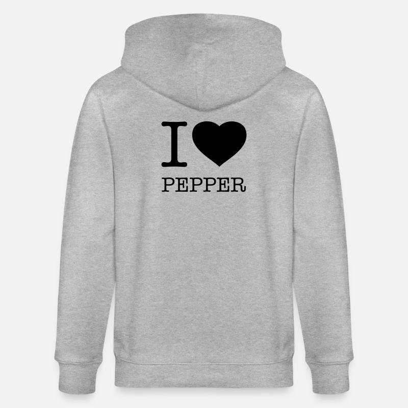 I LOVE PEPPER Pfeffer - Stanley/Stella Unisex Bio-Kapuzenjacke CULTIVATOR  - Grau meliert