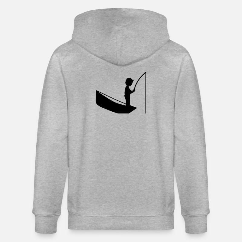 Eine Junge mit einer Angel - Stanley/Stella Unisex Bio-Kapuzenjacke CULTIVATOR  - Grau meliert