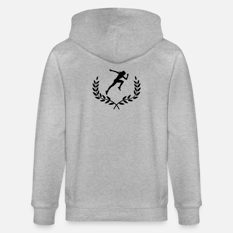 Sprinter in Lorbeerdekoration - Stanley/Stella Unisex Bio-Kapuzenjacke CULTIVATOR  - Grau meliert