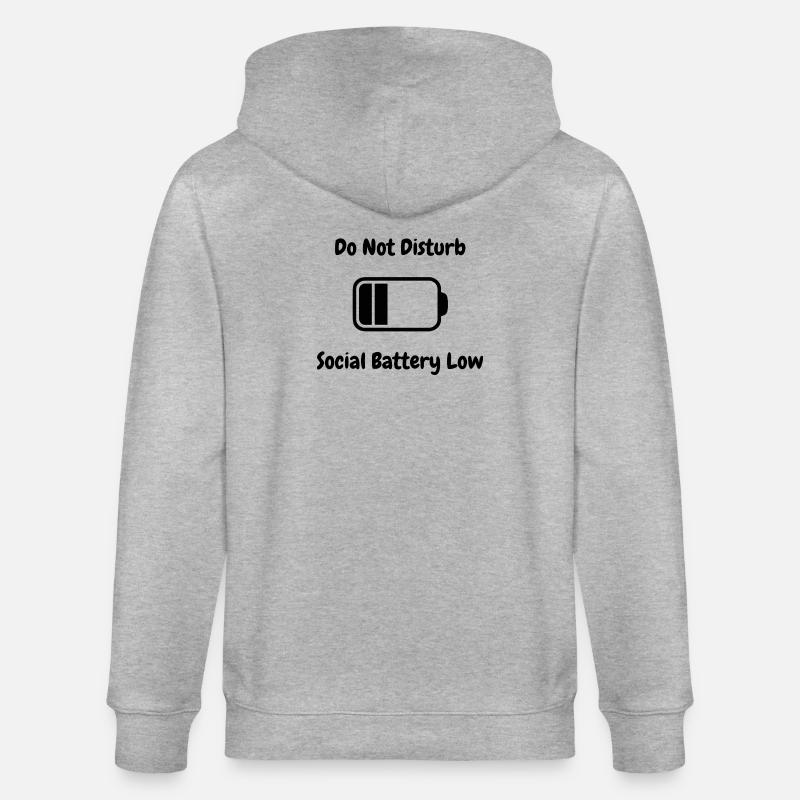 Ne pas déranger – Batterie sociale faible - Veste à capuche bio CULTIVATOR Stanley/Stella Unisexe - gris chiné