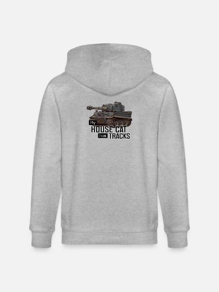 Panzer Tiger I – My House Cat ha cingoli RCCX - Felpa con cappuccio ecologica unisex CULTIVATOR di Stanley/Stella - grigio melange