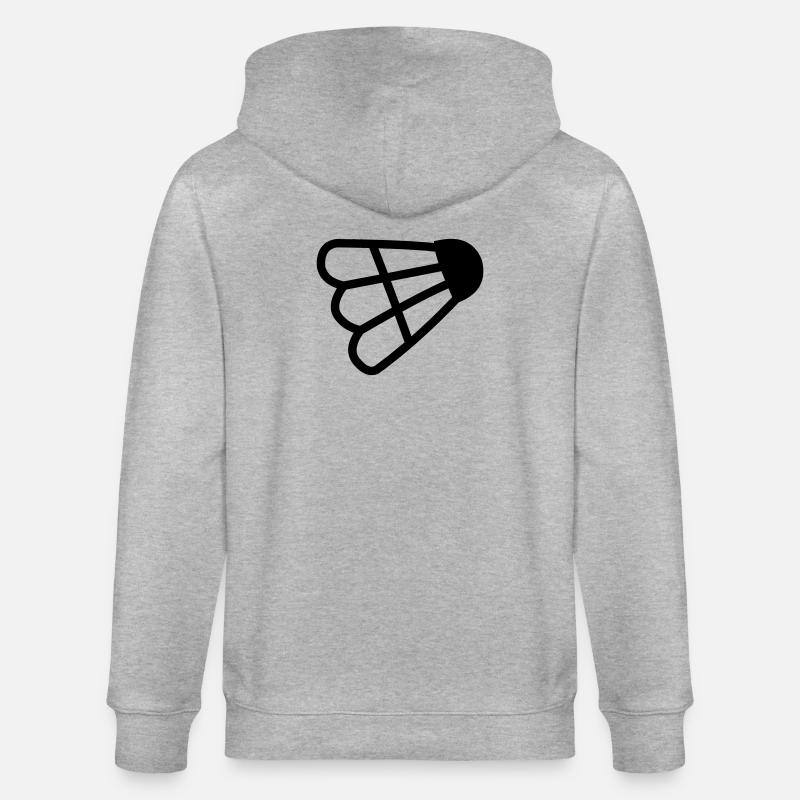 Badminton einfaches Shuttle-Logo - Stanley/Stella Unisex Bio-Kapuzenjacke CULTIVATOR  - Grau meliert