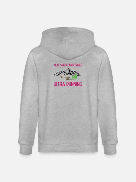 Ultra Running - Mud, Sweat and Trails - Stanley/Stella CULTIVATOR Unisex Organic Hooded Jacket - heather grey
