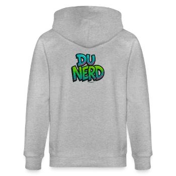Design nerd avec dégradé - Veste à capuche bio CULTIVATOR Stanley/Stella Unisexe - gris chiné - Dos - Luana (180cm)