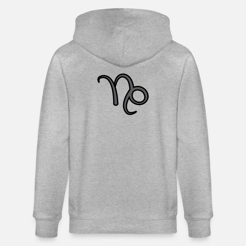Steinbock Sternzeichen Symbol Schwarz & Grau - Stanley/Stella Unisex Bio-Kapuzenjacke CULTIVATOR  - Grau meliert