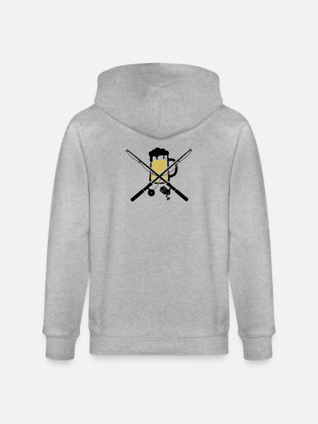 Angelruten Bierkrug Wappen - Stanley/Stella Unisex Bio-Kapuzenjacke CULTIVATOR - Grau meliert