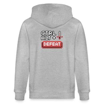 Strg Alt Entfernen Pixel Design - Stanley/Stella Unisex Bio-Kapuzenjacke CULTIVATOR  - Grau meliert - Hinten - Luana (180cm)