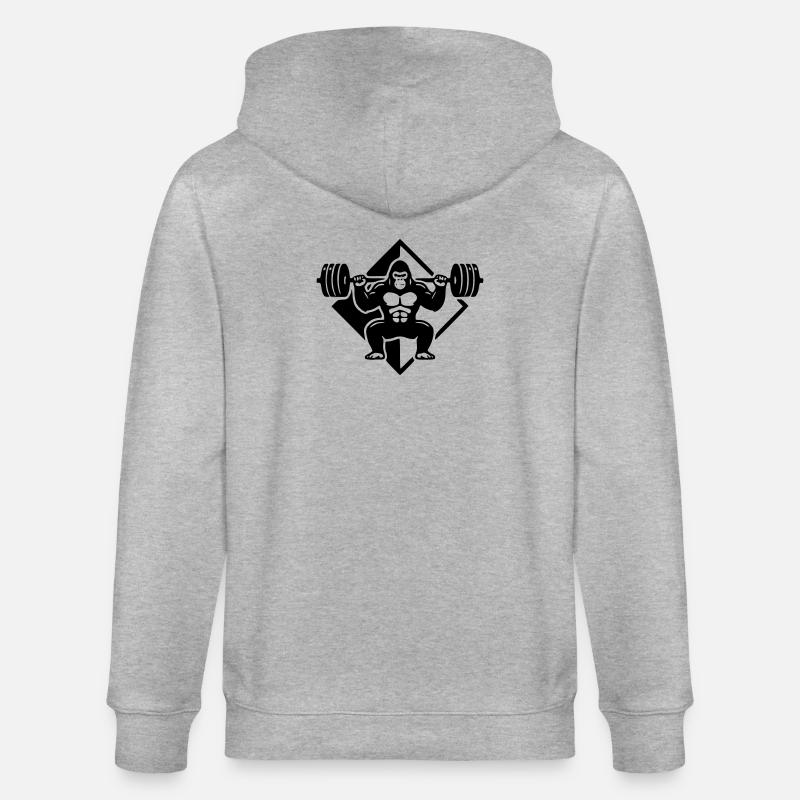 Gorilla - Stanley/Stella Unisex Bio-Kapuzenjacke CULTIVATOR  - Grau meliert