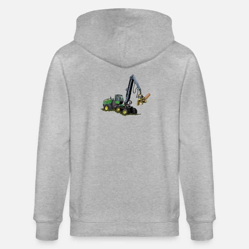 Moissonneuse-batteuse, Moissonneuse-batteuse - Veste à capuche bio CULTIVATOR Stanley/Stella Unisexe - gris chiné