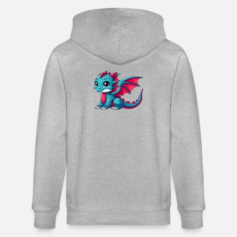 Drache - Stanley/Stella Unisex Bio-Kapuzenjacke CULTIVATOR  - Grau meliert