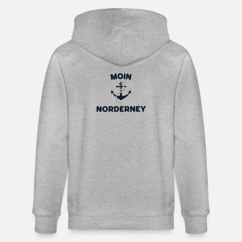 Moin Norderney – Maritimes Anker-Design - Stanley/Stella Unisex Bio-Kapuzenjacke CULTIVATOR  - Grau meliert