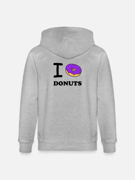 i love donuts - Stanley/Stella CULTIVATOR  Unisex Organic Hooded Jacket - heather grey
