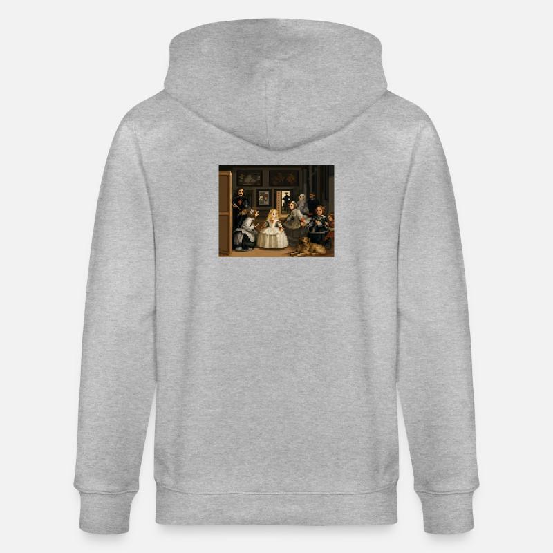 Pixelierte Las Meninas - Stanley/Stella Unisex Bio-Kapuzenjacke CULTIVATOR  - Grau meliert