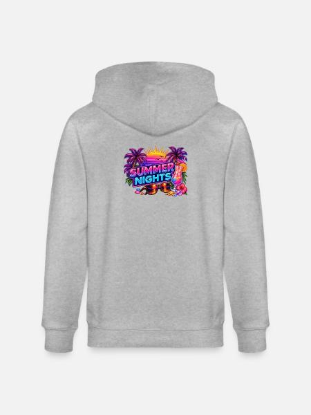 Sommernächte Neon-Tropen - Stanley/Stella Unisex Bio-Kapuzenjacke CULTIVATOR - Grau meliert