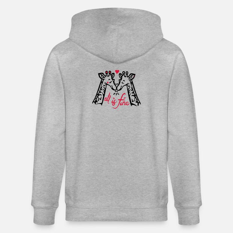 Giraffen Liebe - Stanley/Stella Unisex Bio-Kapuzenjacke CULTIVATOR  - Grau meliert