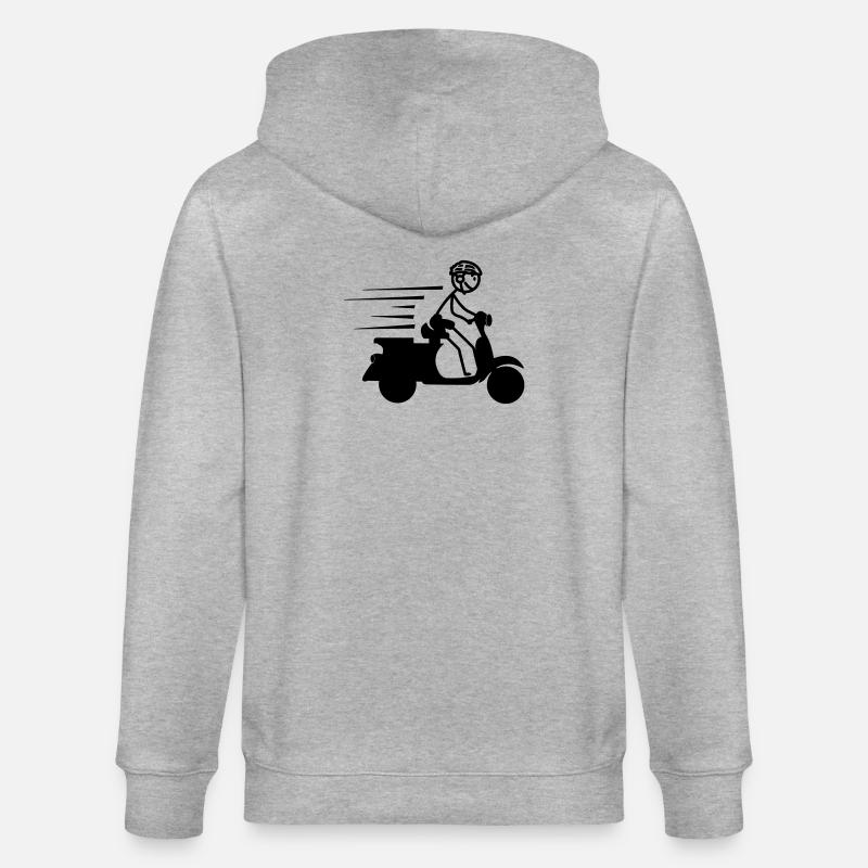 Roller mit Jungen-Strichmännchen - Stanley/Stella Unisex Bio-Kapuzenjacke CULTIVATOR  - Grau meliert