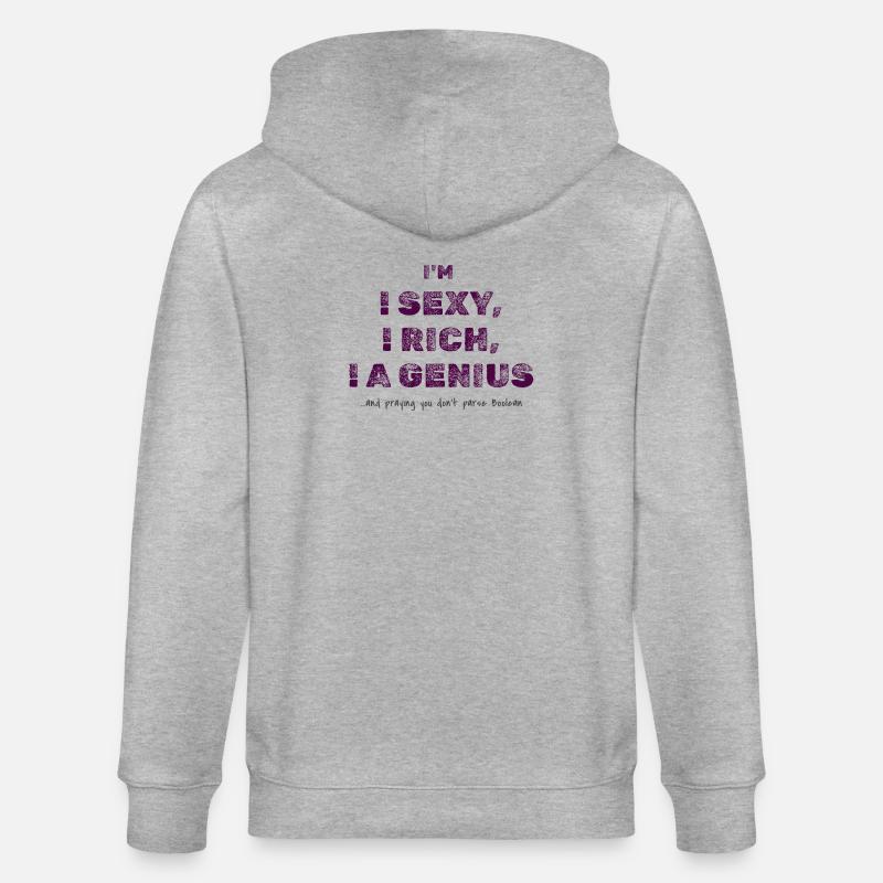 Boolescher Logik-Witz – Programmierer Humor T-Shirt - Stanley/Stella Unisex Bio-Kapuzenjacke CULTIVATOR  - Grau meliert
