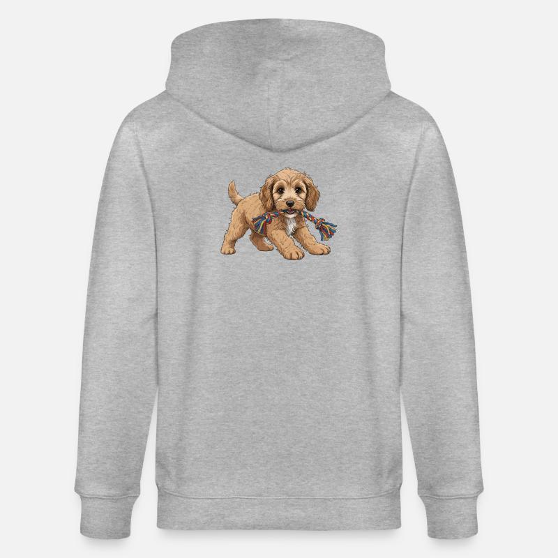 Chiot Cockapoo - Veste à capuche bio CULTIVATOR Stanley/Stella Unisexe - gris chiné