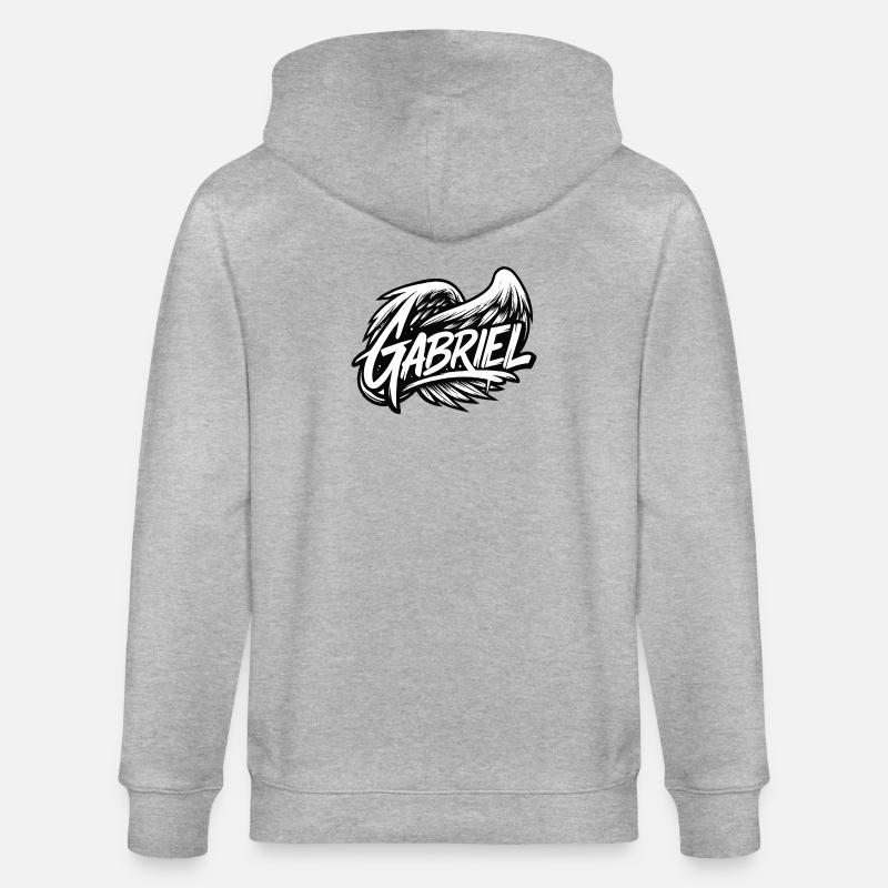 Erzengel Gabriel | Einfacher Graffiti-Stil - Stanley/Stella Unisex Bio-Kapuzenjacke CULTIVATOR  - Grau meliert