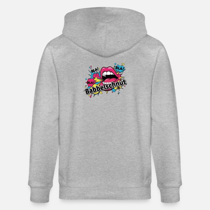 Babbelschnut - dialecte proverbique du Bade - Veste à capuche bio CULTIVATOR Stanley/Stella Unisexe - gris chiné