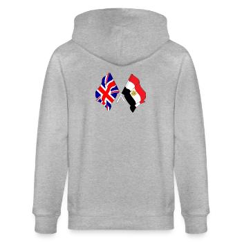 Flagge von England und Flagge Ägypten - Stanley/Stella Unisex Bio-Kapuzenjacke CULTIVATOR  - Grau meliert - Hinten - Luana (180cm)