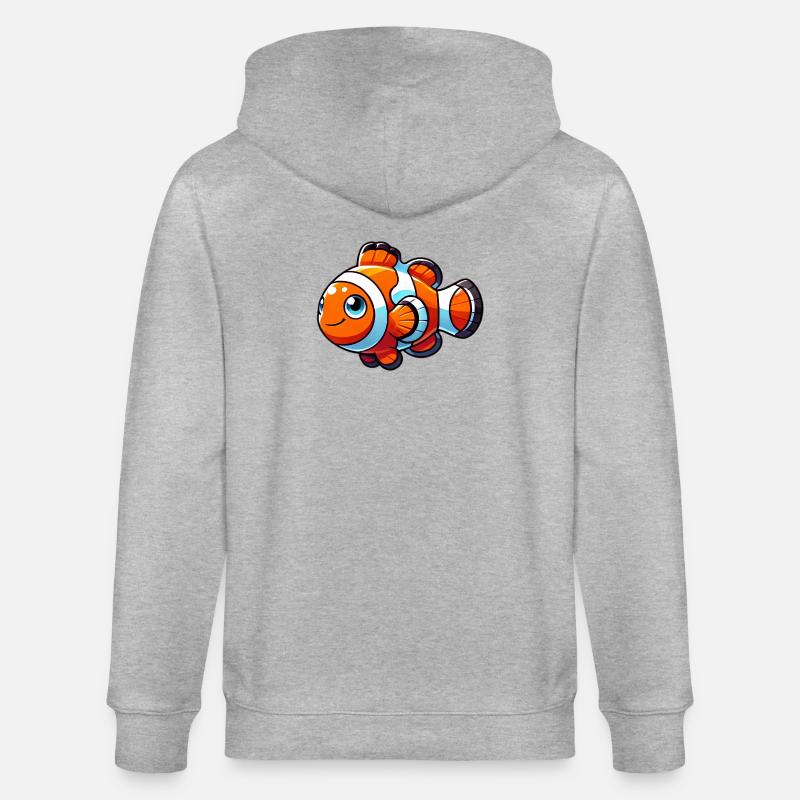 Poisson-clown - Veste à capuche bio CULTIVATOR Stanley/Stella Unisexe - gris chiné