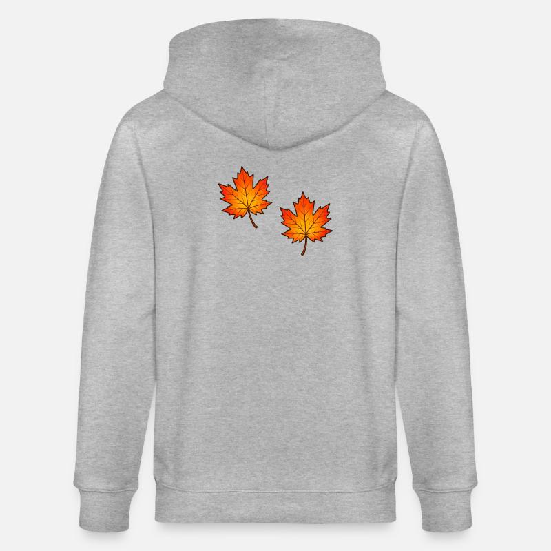 Illustration de feuilles d’érable d’automne - Veste à capuche bio CULTIVATOR Stanley/Stella Unisexe - gris chiné