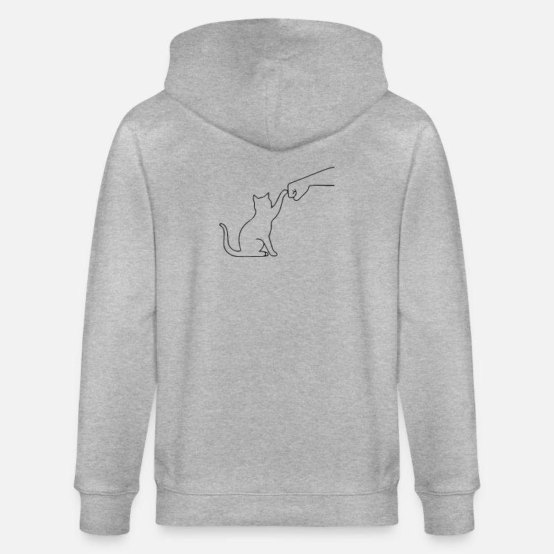 Patte de chat drôle - Veste à capuche bio CULTIVATOR Stanley/Stella Unisexe - gris chiné